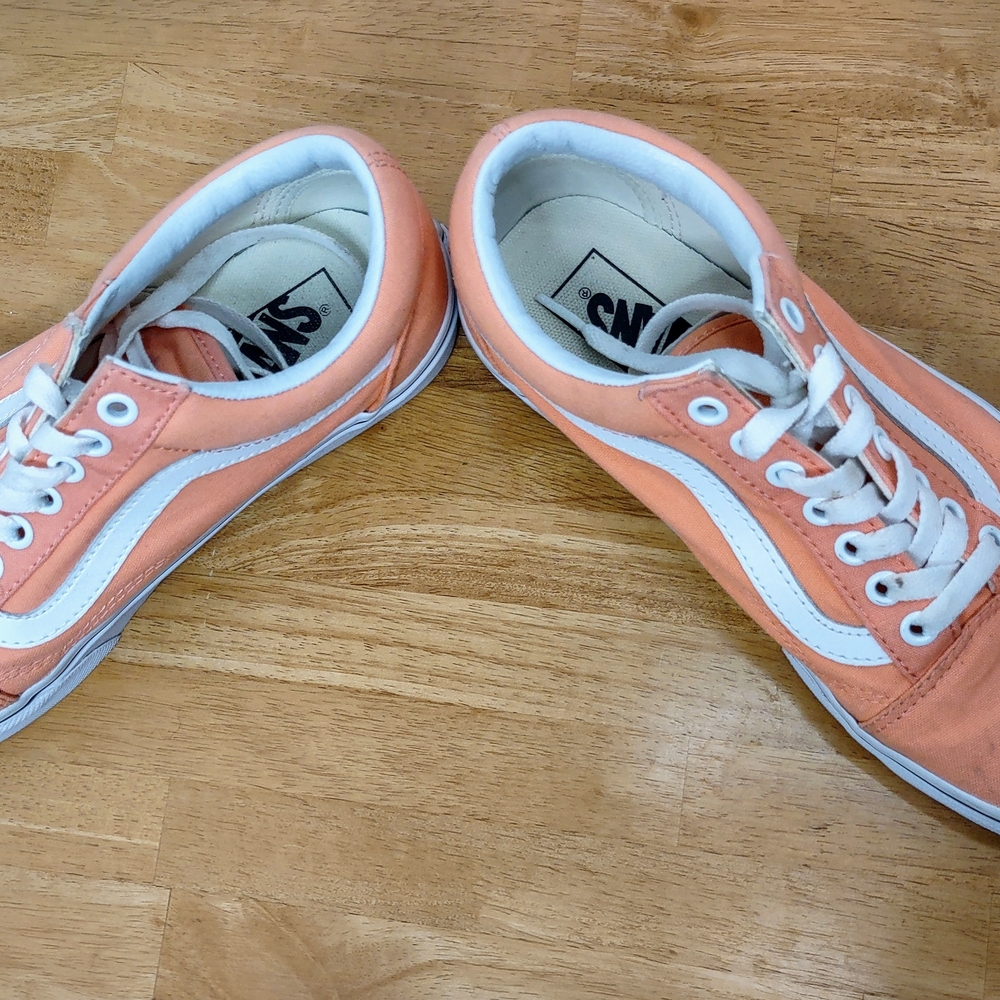 Vans Peach and White Sneakers - Picture 3 of 11